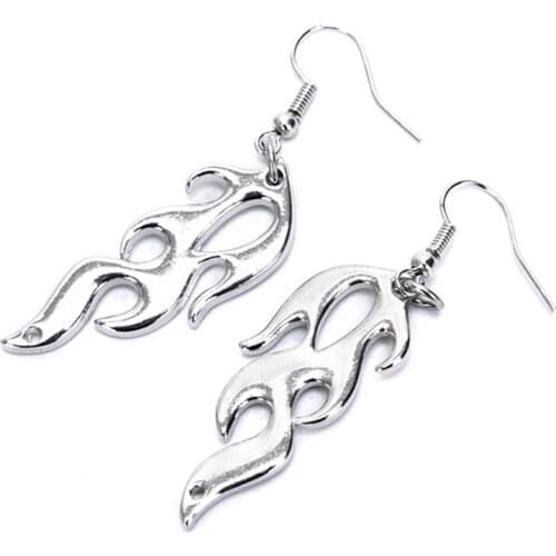 1 Pair Hip Hop Fashion Harajuku Streetwear Flame Earrings Punk Style Earrings For Women Men Party Jewelry