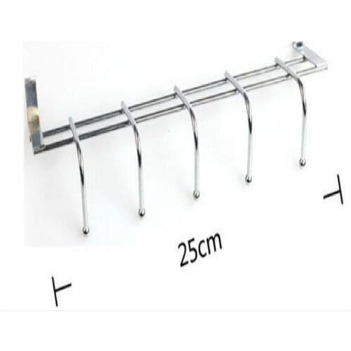 Stainless Steel Bathroom Kitchen Organizer Hanger Coat Hooks With 5-Hook Towel Hat Coat Clothes Cabinet Draw Door Wall Hooks