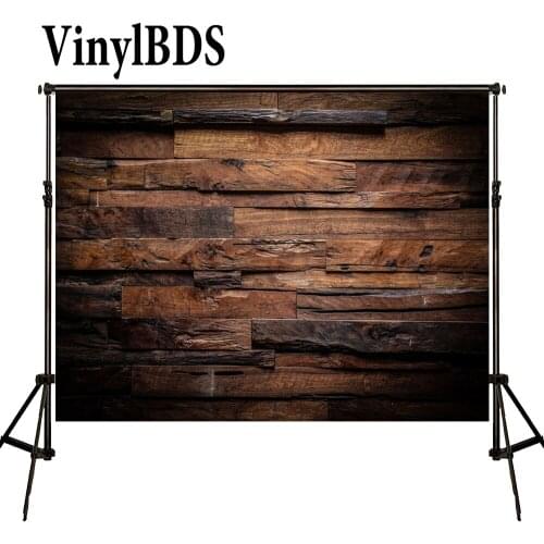 VinylBDS Retro Old Backdrop Dark Brown Wood Photography Background Newborn Abstract Portrait Photo for Studio