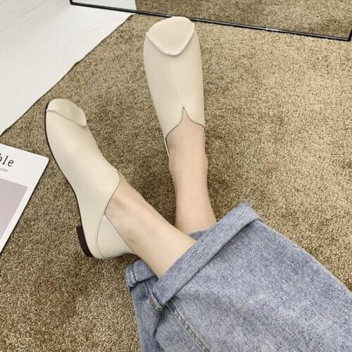 Shoes woman spring and autumn new hot sale womens leather shoes flat soft bottom soft leather outdoor leather flat shoes