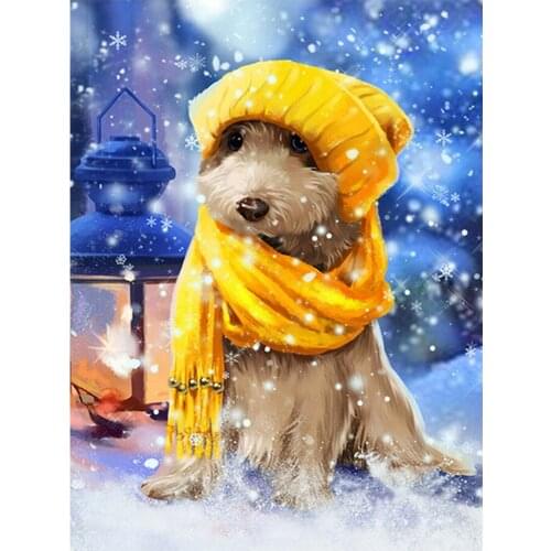 Winter Snow Puppy Diamond Painting Art Kit Full Drill Nouveaute DIY Mosaic Embroidery 5D Cross Stitch Cartoon Animal Dog Pattern