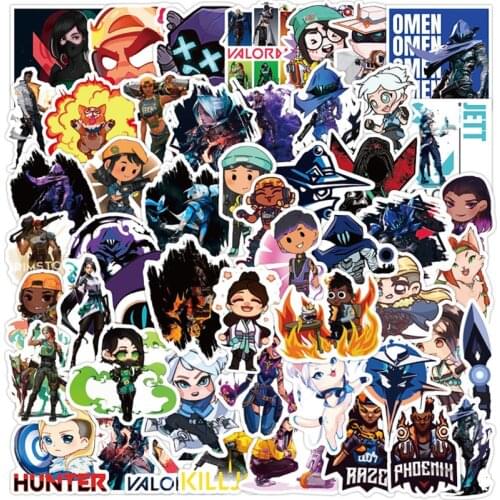 50PCS Shooting Game Valorant Stickers Fridge Guitar Laptop Motorcycle Luggage Skateboard Graffiti Joke Sticker Decal Kid Gifts