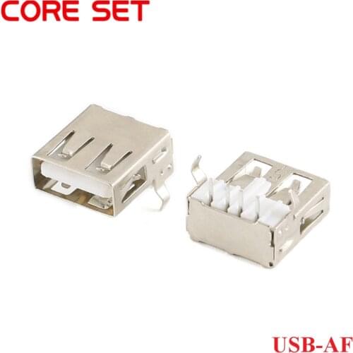 10PCS USB-AF13.6 Type A Standard Port Female Solder Jacks Connector PCB Socket USB-A type 4Pin