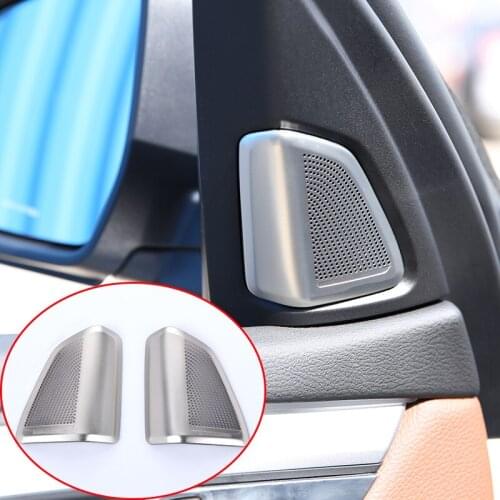 For BMW X5 F15 2014-2019 Car Accessories 2 Pcs Stainless Steel Audio Speaker Tweeters Cover Trim
