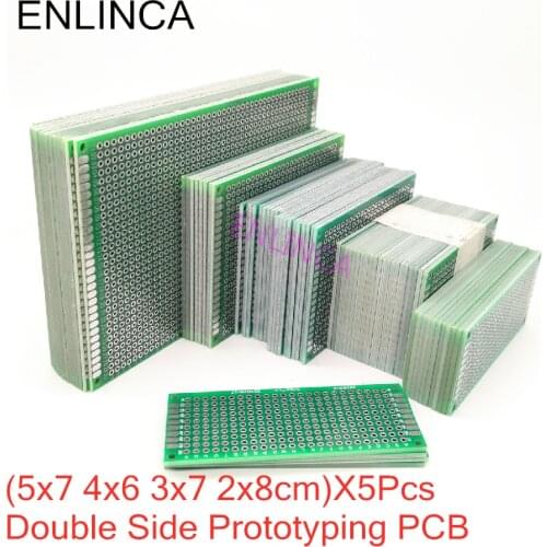 20pcs/lot 5x7 4x6 3x7 2x8cm Double Side Prototype Diy Universal Printed Circuit PCB Board Protoboard For Arduino