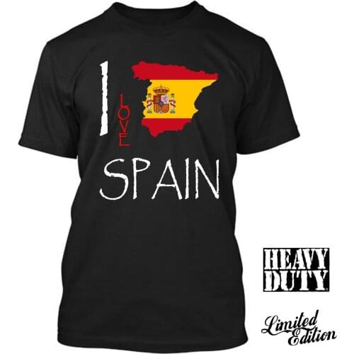 2019 Hot Sale 100% Cotton SPAIN I Love Culture Flag T SHIRT TEES Tee Shirt