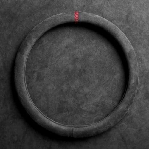 38cm Suede Cow Leather Car Steering Wheel Cover Hollow Pattern for BMW E90 F01 F06 F10 F15 F16 F20 F21 F25 F26 F30 F32 F82