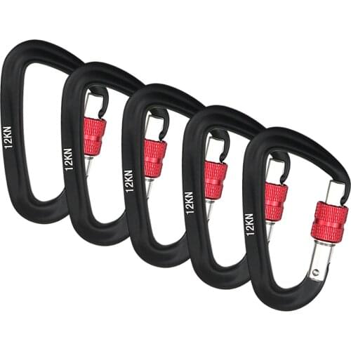 5 PCS Carabiner 12KN Heavy Duty Carabiner Clips Key for Hammocks Camping Hiking Backpacking Climbing Snap Clip Lock Buckle Hook