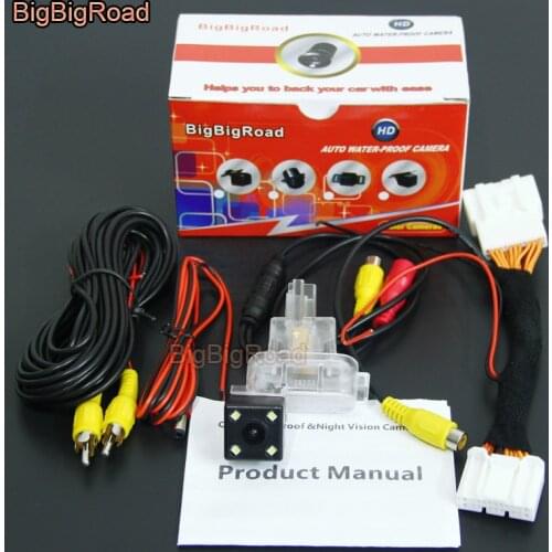 BigBigRoad For Mazda 3 Mazda3 BM Hatchback 2014 2015 2016 2017 Car Rear View Backup Reverse Parking Camera With RCA Port Adapter