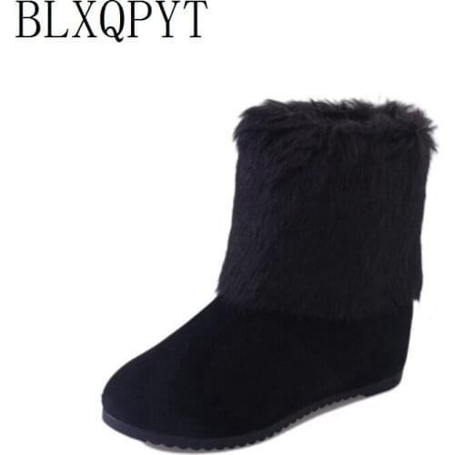 BLXQPYT Woman Warm Snow Boots Women Round Toe Short Boot Femininas Winter Height Increased Shoes Footwear size 34-44 A101-C