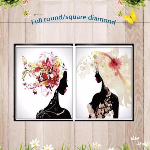 Diy diamond embroidery set full Round drill diamond painting 5d picture of stones wall decor Sunset dancer handcraft gift AS868