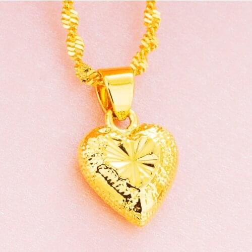 2020 Fashion heart gold Chain Choker Necklace for Women 24K Gold Clavicle Chain Fashion Female Chocker Jewelry Charm Necklace