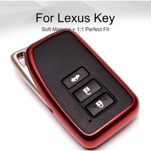 Car Key Case Cover Soft TPU for Lexus RX350 NX300 Es300h Rx450h GS300 GX470 IS250 ES350 LX570 GX460 Nx300h Is300h Keyring Chain