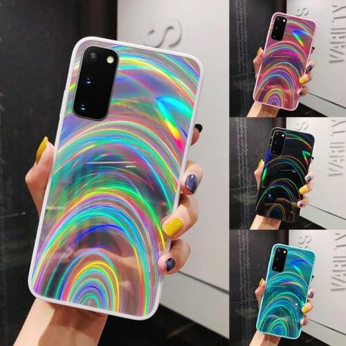 LOVECOM Luxury Colorful Rainbow Laser Mirror Phone Case For Huawei P40 Lite P30 P20 Lite Pro Mate 30 20 Lite Pro Soft Back Cover