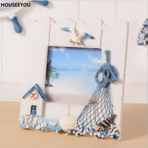 Mediterranean Photo Frame Classical Luxury Square Wooden Wall Picture Frame Home Decor Ornaments for Wedding Birthday Gift Craft