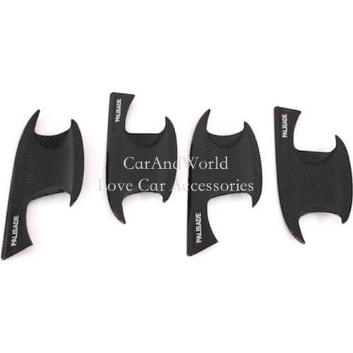 For Hyundai Palisade 2019 2020 ABS Chrome Door Handle Bowl Cover Cup Cavity Trims Insert Molding Garnish Car Accessories