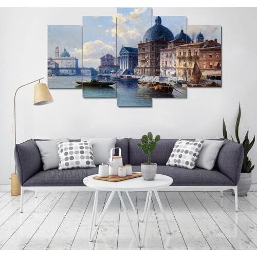 Venice Diy painting abstract poster retro town home decoration wall oil painting art painting digital poster with acrylic paint