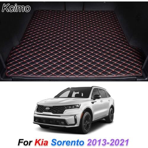 Custom Leather Car Trunk Mats for Kia Sorento 2013-2021 Rear Trunk Floor Mat Tray Carpet Cargo Liner Car Accessories