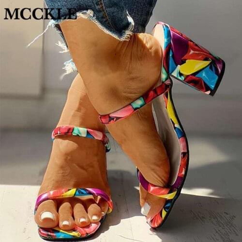 MCCKLE Summer Women Slippers Womens Colorful Rome Slides Ladies High Heels Woman Plus Size 35-43 Female Outdside Shoes New