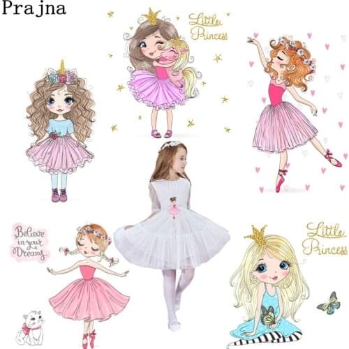 Prajna Series Of Girls Iron-On Transfers Cute Girl Stickers On Clothes Cartoon Iron Sticker Vinyl PVC Patch DIY Applique Badge
