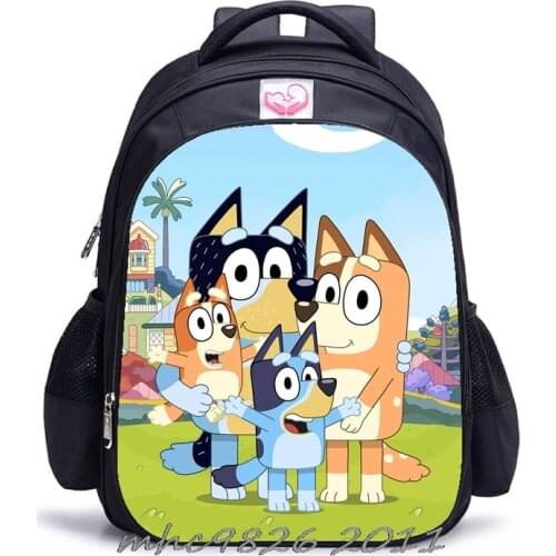 Disney 16 Inch bingo bluey Children School Bags Orthopedic Backpack Kids School Boys Girls Mochila Infantil Bags
