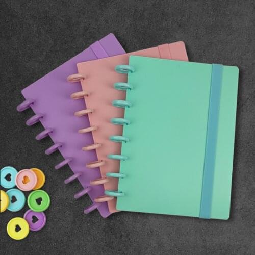 DIY Mushroom Hole A5 Diary Notebook Accessories Colour Binder Cover Binding Discs Ring Elastic Strap Office and School Supplies