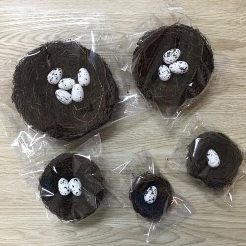 Birds Nest Handmade Nest Artificial Birdhouses with Eggs Garden Nature Art Craft Wedding Home Decoration for Easter Day