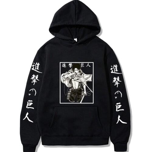 Anime Attack on Titan Pullovers Tops Mikasa Ackerman Printed Womens mens Long Sleeve Casual Hoodie Sweatshirt Hip Hop Streetwear