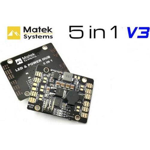 New Matek 5in1 V3 Power Distribution Board / PDB Hub With Dual BEC-5V/12V LED Controller Tracker Low Voltage Alarm for FPV