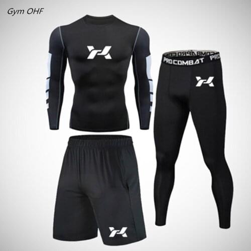 Trend Jiu Jitsu Mens Compression Sportswear Suits Gym Clothes Workout Jogging Sports Running Rashguard Tracksuit For Men Jersey