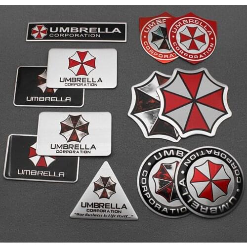 1PCS Car Styling 3D Aluminum Car Sticker Umbrella Corporation Emblem Badge Tail Decal For Audi Ford Focus Auto Accessories