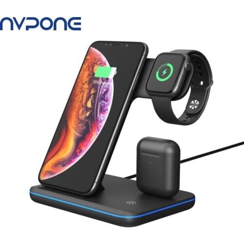 Universal 15W Qi Wireless Charger For iPhone X 8 Xiaomi Quick Charge 3.0 Fast Charger Dock Stand For Airpods Apple Watch 4 3 2 1