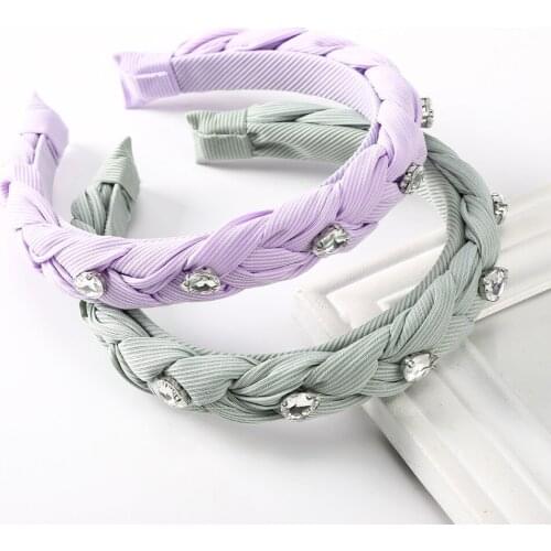 Haimeikang Solid Color Braided Hair Band Headbands Ladies Girls Fashion New Bezel Hair Hoop Elastic Women Hair Accessories