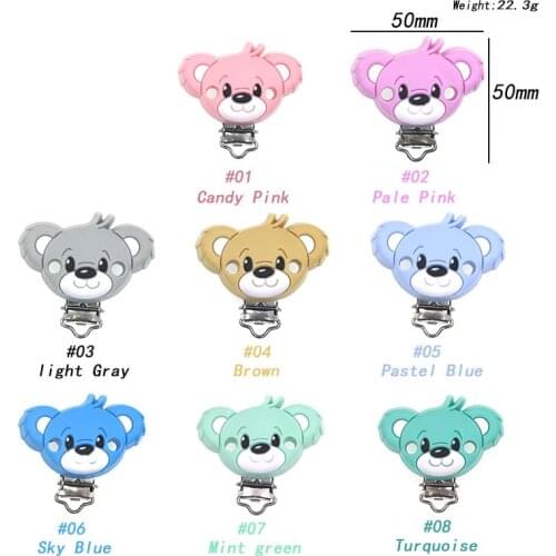 10/20/50 Pcs Silicone Pacifier Clip bear DIY Baby Teething Teether Necklace Bead Tool Nurs Gift Round Heart Accessories