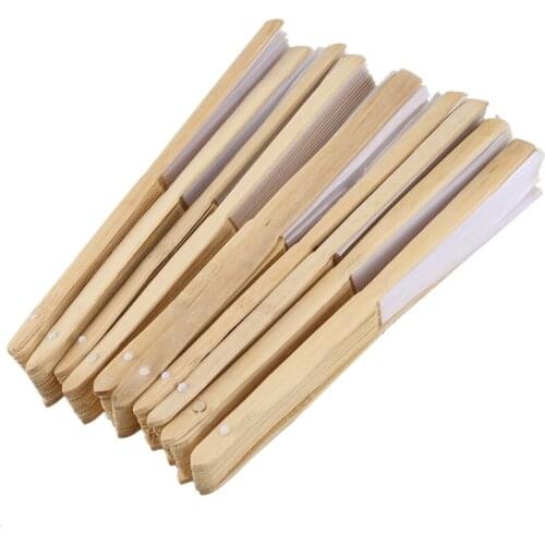 10 pcs/lot 21cm White Color Fabric Hand Fan, Silk Hand Fan Wedding Party Promotion Favor