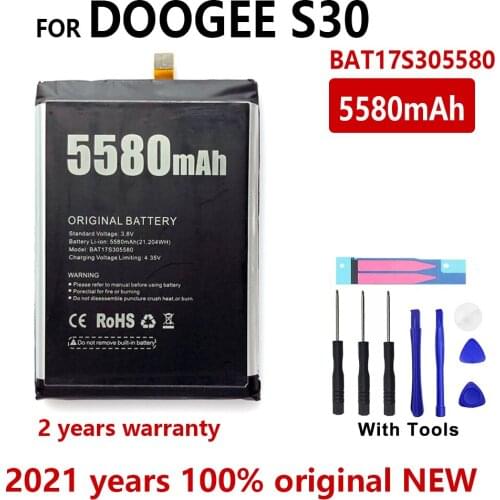 100% Genuine New Batteria 5580mAh For Doogee S30 Battery Phone Replacement Battery For Doogee S30 BAT17S305580 with Free tools
