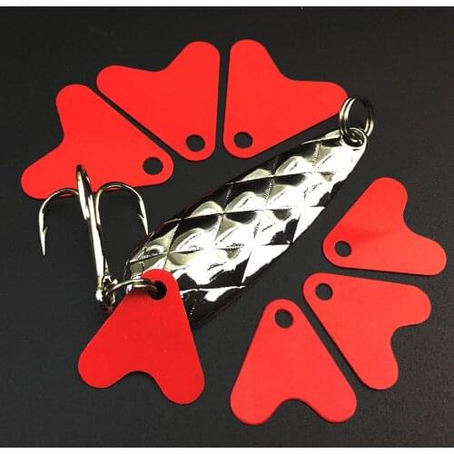 1000pcs 21mm 16mm Heart Shape Red Plastic Fish Tails for Metal Spoon Lures DIY with Spoon Sequins Lure Accessories Wholesale
