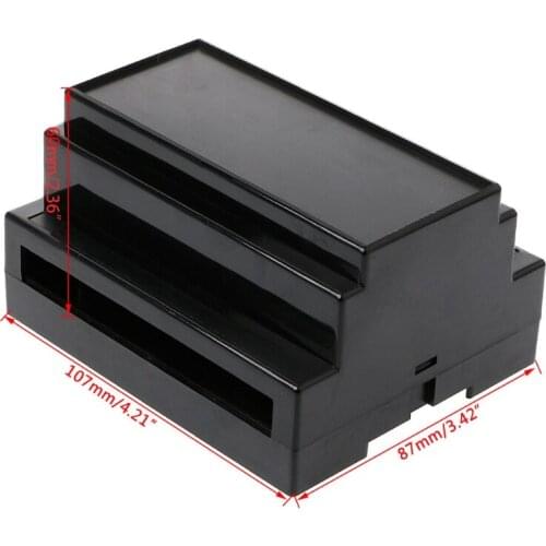 107*87*59mm Black/White Plastic Din Rail Junction Box Electronic Equipment New