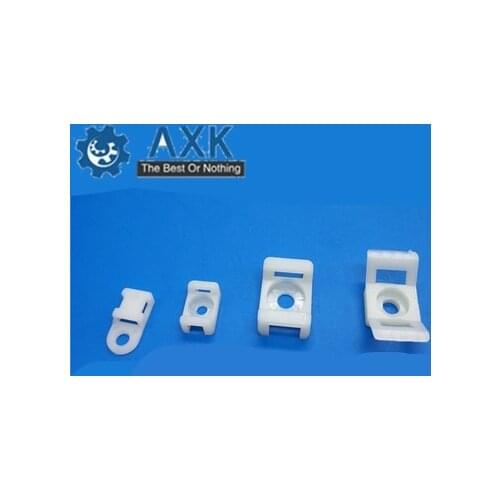 200pcs 19.6*9.5*5 HC-0 White 3.7mm Screw Hole Nylon Saddle Type Fixed Seat Basement Self-locking Holder Cable Zip Tie Mount Base