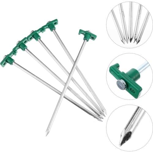 5pcs Outdoor Camping Tent Stakes Steel Tent Nails Ground Tent Accessories