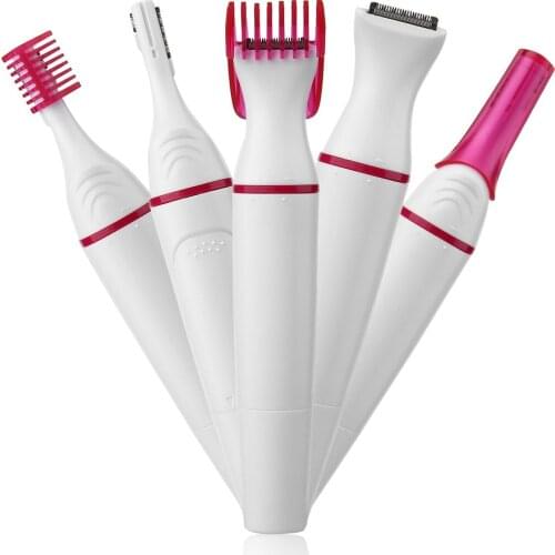 5 in 1 Electric Hair Remover Rechargeable Lady Shaver Nose Hair Trimmer Eyebrow Shaper Leg Armpit Bikini Trimmer Women Epilator
