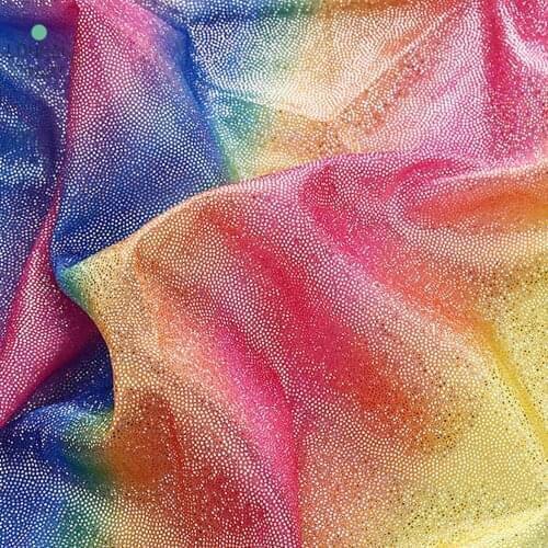 50cmX150cm Rainbow Stripes Laser Fabric Rainbow Colour Bronzing Shiny Fabric Stage Performance Costume Garment Decor Fabric