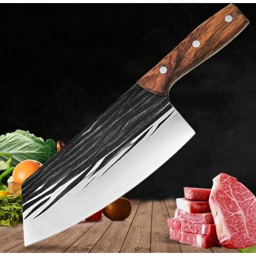 8" Kitchen Knives Hand Forged Stainless Steel Meat Chopping Cleaver Slicing Vegetables Chinese Chef Knife