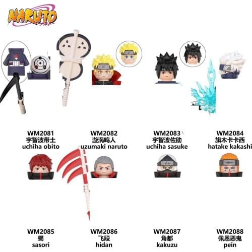 2021 NEW 8PC Naruto block Building Blocks Toys Anime Series Characters DIY Naruto Bricks Accessories Children Gifts