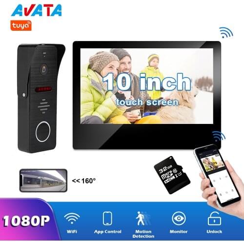 10 Inch WiFi Video Intercom Home TUYA Smart Life Touch Screen Video Door Phone System Wireless 1080P Video Doorbell Camera