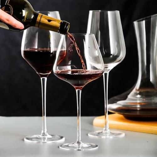 Lead-free Crystal glass hand-painted gold mouth crystal wine goblet Luxury Party home wedding Wine glass Dinner drinkware