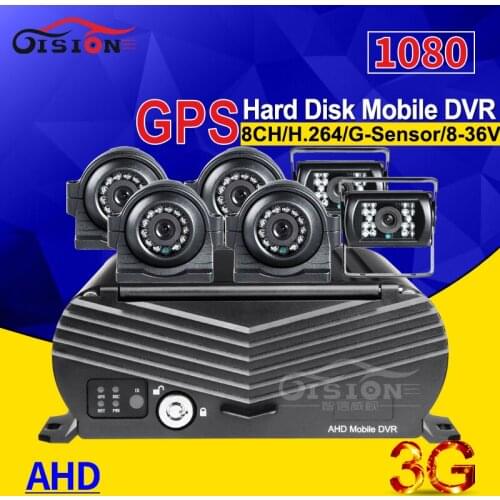 Side/Front Camera+ Rear View Car Camera 6Pcs +3G GPS 8CH Hard Disk Mobile Dvr 2TB Hard Disk Real Time Surveillance G-sensor Mdvr
