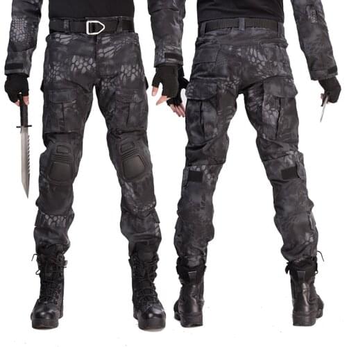 Mens Cargo Pants Mens Casual Multi Pockets Military Tactical Pants Men Outwear Straight slacks Trousers Plus 48 50 with pads