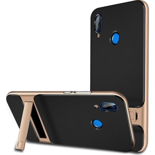 For Huawei Nova 3i Case Luxury silicone+PC With stand Hybrid Armor Protect back cover Case for huawei nova 3i full cover shell