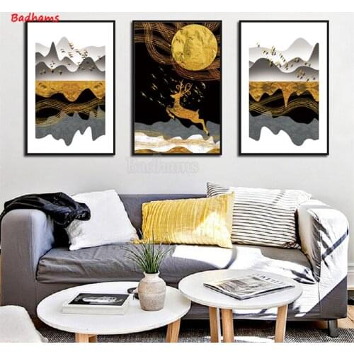 Living Room Decoration Paintings New Chinese Style Atmospheric Mountain and River Scenery Living Room Hotel Creative Decoration